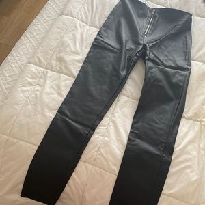 Black leather leggings